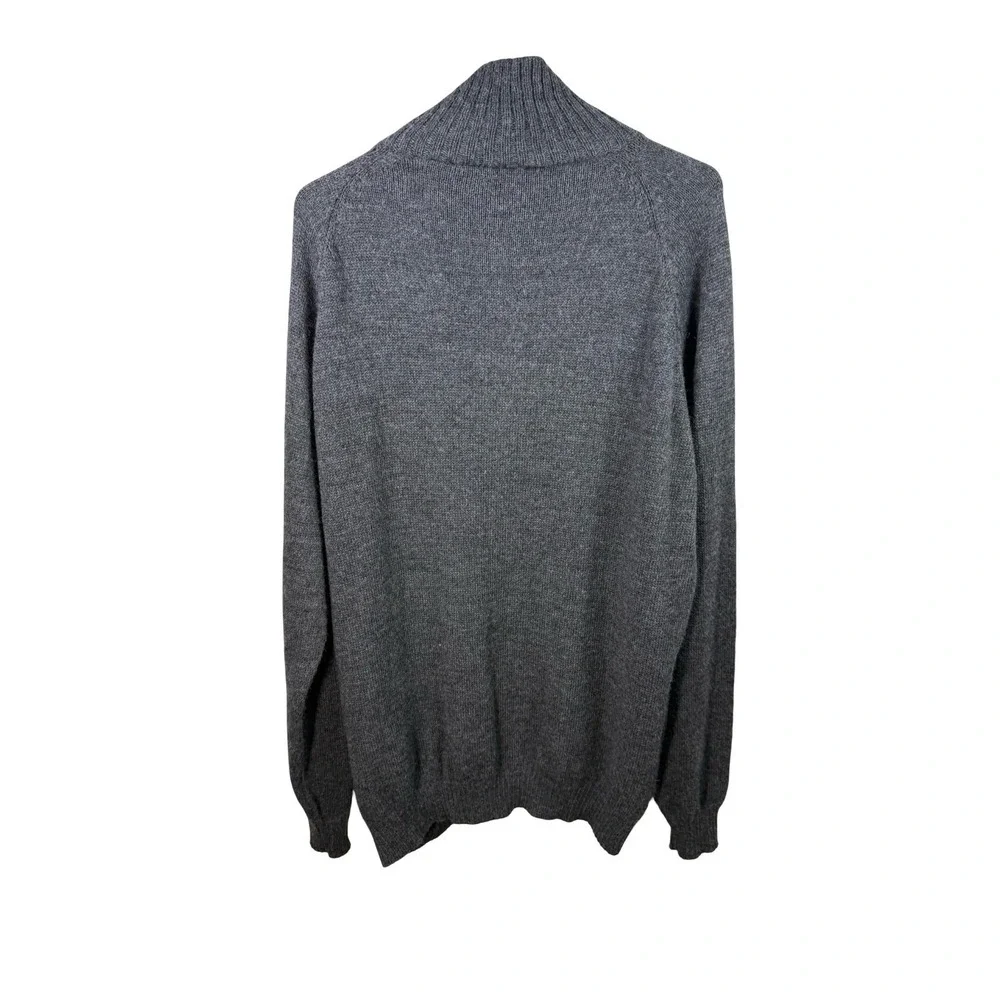 Baby Alpaca Cusco Peru Full Zip Sweater‎ Gray Soft Knit Men's Large